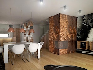 Dom Podróżniczki - Średnia jadalnia w salonie, styl industrialny - zdjęcie od Alina Mokrzycka Architekt / Wnętrza / Grafika