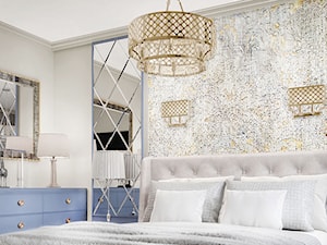 DOM Z KOLOREM BLUE - Duża szara sypialnia, styl glamour - zdjęcie od Alina Mokrzycka Architekt / Wnętrza / Grafika
