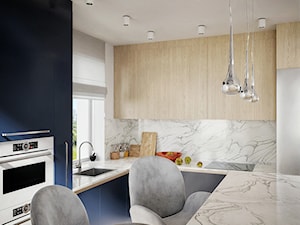 DOM Z KOLOREM BLUE - Kuchnia, styl nowoczesny - zdjęcie od Alina Mokrzycka Architekt / Wnętrza / Grafika