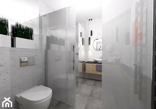 betonowa łazienka - Średnia bez okna z punktowym oświetleniem łazienka, styl nowoczesny - zdjęcie od moolo studio