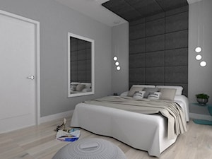 chłodna sypialnia i ciepły salon - Sypialnia - zdjęcie od moolo studio