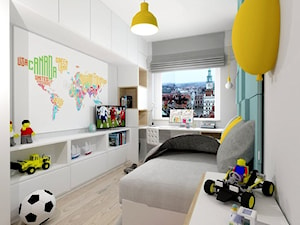 salon i pokój dziecka - Średni szary pokój dziecka dla dziecka dla nastolatka dla chłopca dla dziewczynki, styl nowoczesny - zdjęcie od moolo studio
