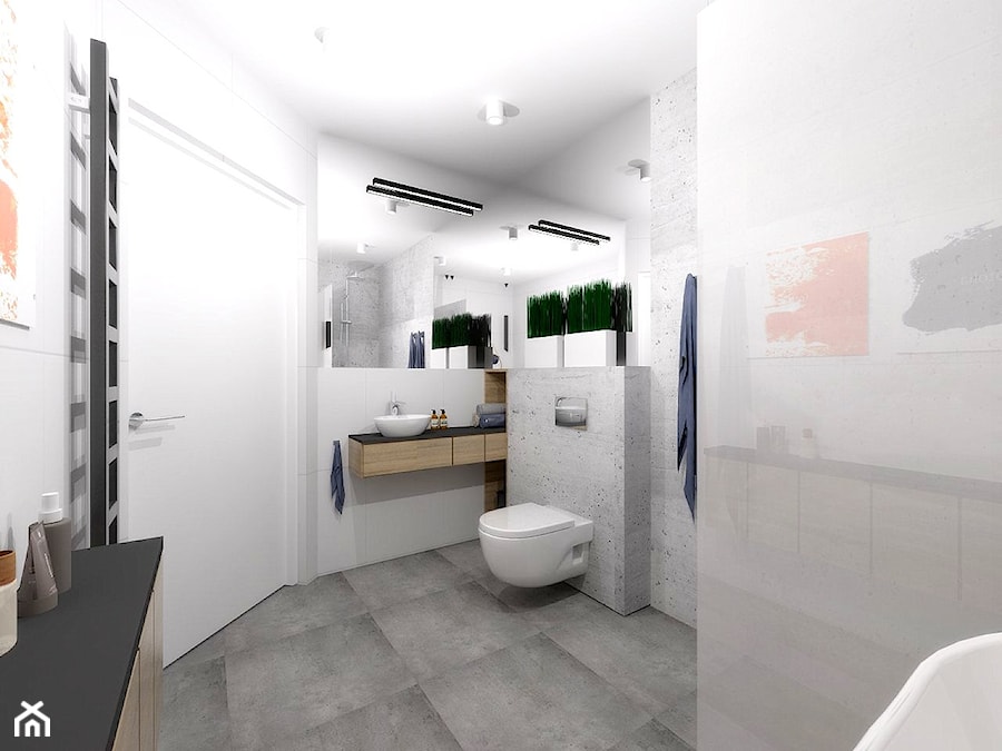 betonowa łazienka - Łazienka, styl nowoczesny - zdjęcie od moolo studio