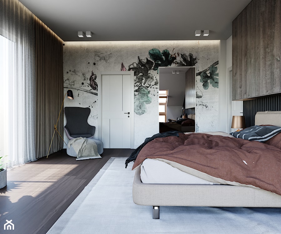 Projekt domu - Tarnów - Sypialnia, styl nowoczesny - zdjęcie od YOR Design biuro projektowe Tarnów