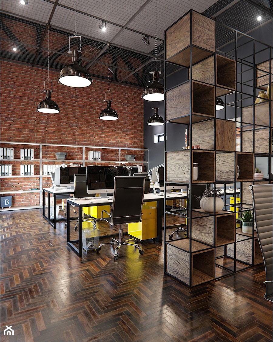 Projekt biura - Wnętrza publiczne, styl industrialny - zdjęcie od YOR Design biuro projektowe Tarnów