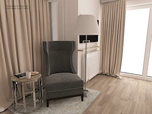 SYPIALNIA Z GARDEROBĄ - Mała biała sypialnia, styl nowoczesny - zdjęcie od SZALBIERZ.DESIGN