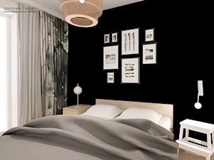 MIESZKANIE NA WYNAJEM W ZAJEZDNI - Mała biała czarna sypialnia - zdjęcie od SZALBIERZ.DESIGN