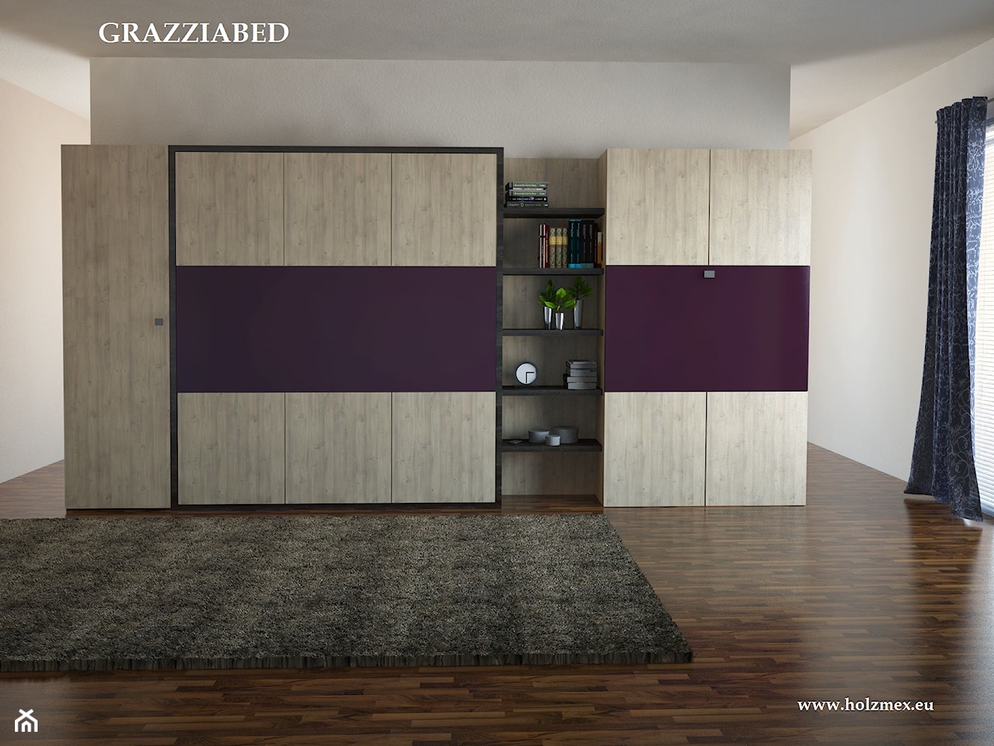 Grazziabed - łóżko chowane w szafie - zdjęcie od Holzmex - łóżko w szafie - Homebook