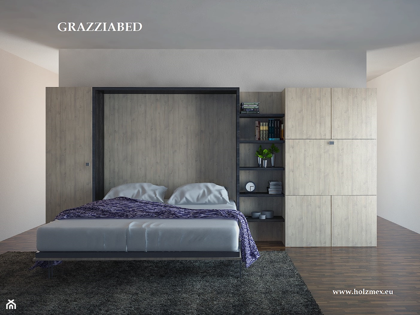 Grazziabed - łóżko chowane w szafie - zdjęcie od Holzmex - łóżko w szafie - Homebook