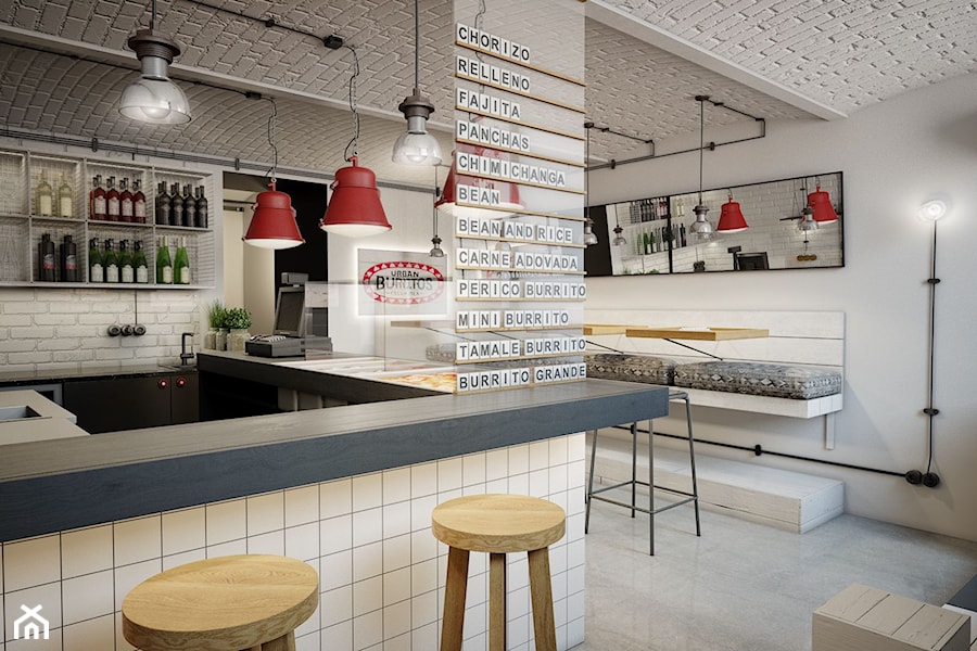 Bistro URBAN BURITOS Warszawa 35 mkw - Wnętrza publiczne, styl industrialny - zdjęcie od INSIDEarch