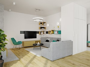 mieszkanie 140 mkw - Warszawa / Powsin - Duży biały salon, styl nowoczesny - zdjęcie od INSIDEarch