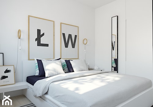 mieszkanie Warszawa / Bartycka - Mała biała sypialnia, styl nowoczesny - zdjęcie od INSIDEarch