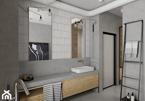 dom pasywny w Nałęczowie - Średnia łazienka, styl industrialny - zdjęcie od INSIDEarch