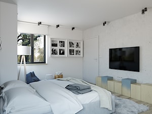 dom jednorodzinny w Legionowie - Średnia biała sypialnia, styl nowoczesny - zdjęcie od INSIDEarch