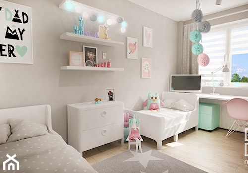 Pokój dla dwóch dziewczynek (12 m2) - zdjęcie od studio_projektowe_mandala