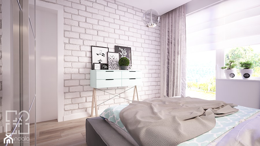 Sypialnia w 55 m2 mieszkaniu w Ostrołęce - zdjęcie od studio_projektowe_mandala