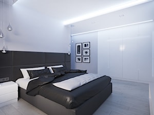 Projekt nowoczesnego wnętrza w domu jednorodzinnym - Średnia szara sypialnia, styl nowoczesny - zdjęcie od studio_projektowe_mandala
