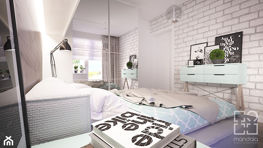 Sypialnia w 55 m2 mieszkaniu w Ostrołęce - zdjęcie od studio_projektowe_mandala