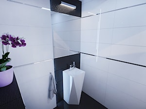 Projekt nowoczesnego wnętrza w domu jednorodzinnym - Mała bez okna łazienka, styl nowoczesny - zdjęcie od studio_projektowe_mandala