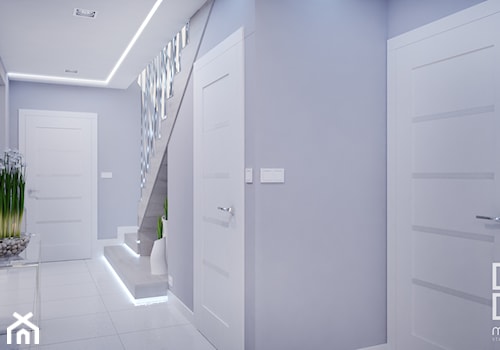 Projekt nowoczesnego wnętrza w domu jednorodzinnym - Duży szary hol / przedpokój, styl nowoczesny - zdjęcie od studio_projektowe_mandala