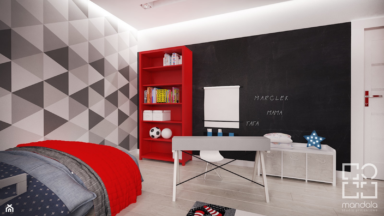 Pokój chłopca 16 m2 - zdjęcie od studio_projektowe_mandala - Homebook