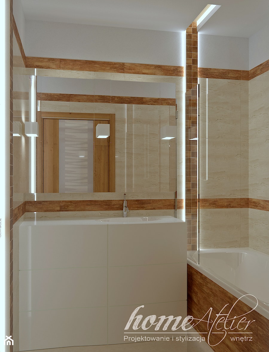 Kawalerka w dwóch odsłonach - Mała łazienka, styl nowoczesny - zdjęcie od Home Atelier Aneta Rosińska-Dadsi