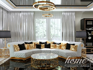Gold Luxury - Mały szary salon, styl glamour - zdjęcie od Home Atelier Aneta Rosińska-Dadsi