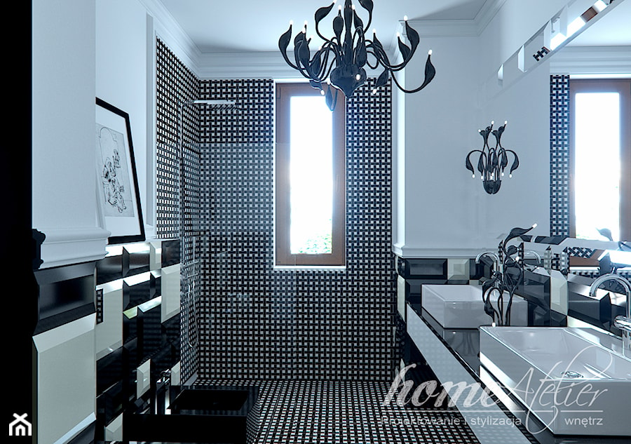 Black & White - Łazienka, styl glamour - zdjęcie od Home Atelier Aneta Rosińska-Dadsi