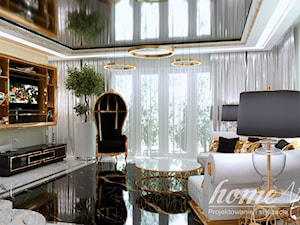 Gold Luxury - Duży biały salon, styl glamour - zdjęcie od Home Atelier Aneta Rosińska-Dadsi