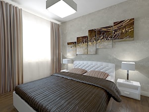 Fornir kamienny jako główny element wystroju wnętrza - Średnia szara sypialnia, styl nowoczesny - zdjęcie od Home Atelier Aneta Rosińska-Dadsi