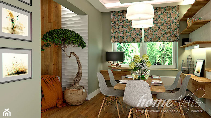 Chilled Honey - Mała szara zielona jadalnia jako osobne pomieszczenie, styl nowoczesny - zdjęcie od Home Atelier Aneta Rosińska-Dadsi