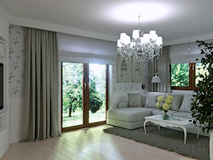 Klasyczna elegancja - Duży beżowy biały salon z tarasem / balkonem, styl tradycyjny - zdjęcie od Home Atelier Aneta Rosińska-Dadsi