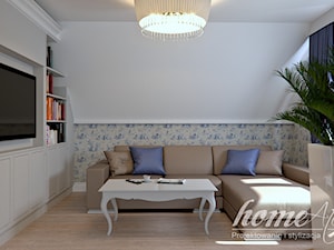 French Linen - Mały biały salon, styl glamour - zdjęcie od Home Atelier Aneta Rosińska-Dadsi