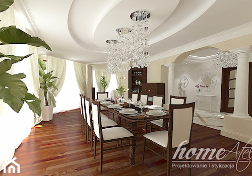 Klasyka i styl - Duża beżowa jadalnia jako osobne pomieszczenie, styl tradycyjny - zdjęcie od Home Atelier Aneta Rosińska-Dadsi