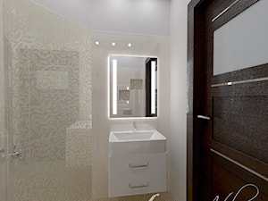 Śródziemnomorska subtelność - Mała bez okna z punktowym oświetleniem łazienka, styl nowoczesny - zdjęcie od Home Atelier Aneta Rosińska-Dadsi
