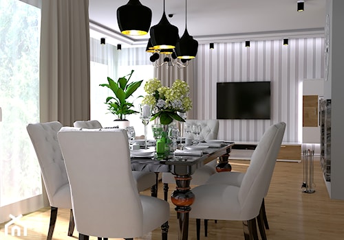 Daylight - Duża szara jadalnia w salonie, styl nowoczesny - zdjęcie od Home Atelier Aneta Rosińska-Dadsi