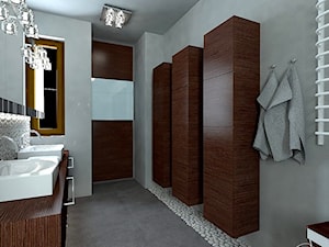 Nowoczesność z nutą abstrakcji - Średnia z punktowym oświetleniem łazienka, styl nowoczesny - zdjęcie od Home Atelier Aneta Rosińska-Dadsi