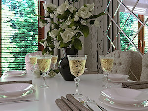 Klasyczna elegancja - Mała szara jadalnia jako osobne pomieszczenie, styl tradycyjny - zdjęcie od Home Atelier Aneta Rosińska-Dadsi