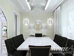 Gold Luxury - Średnia beżowa jadalnia jako osobne pomieszczenie, styl glamour - zdjęcie od Home Atelier Aneta Rosińska-Dadsi