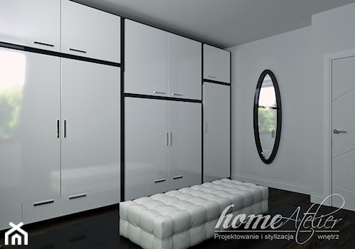 Black & White - Duża zamknięta garderoba oddzielne pomieszczenie, styl glamour - zdjęcie od Home Atelier Aneta Rosińska-Dadsi