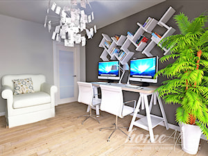 Lawendowa Prowansja - Średnie szare biuro, styl skandynawski - zdjęcie od Home Atelier Aneta Rosińska-Dadsi