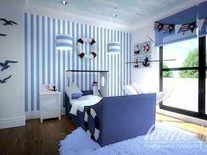 Stylowa mięta - Średni biały niebieski pokój dziecka dla dziecka dla nastolatka dla chłopca, styl nowoczesny - zdjęcie od Home Atelier Aneta Rosińska-Dadsi