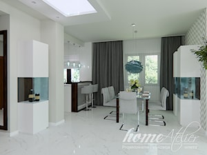 Grynszpanowy modern - Duża szara jadalnia jako osobne pomieszczenie, styl nowoczesny - zdjęcie od Home Atelier Aneta Rosińska-Dadsi