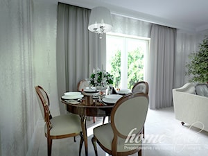 Klasyczne Cappuccino - Mała biała jadalnia w salonie, styl tradycyjny - zdjęcie od Home Atelier Aneta Rosińska-Dadsi