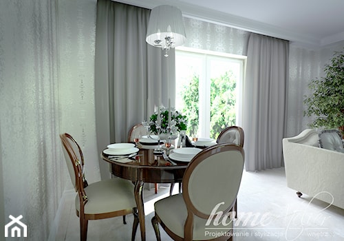 Klasyczne Cappuccino - Mała biała jadalnia w salonie, styl tradycyjny - zdjęcie od Home Atelier Aneta Rosińska-Dadsi