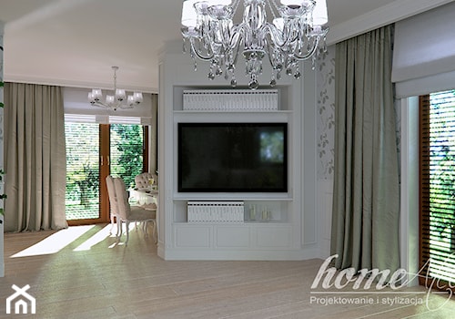 French Linen - Średni biały salon z jadalnią, styl nowoczesny - zdjęcie od Home Atelier Aneta Rosińska-Dadsi