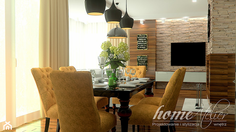 Sunshine - Średnia szara jadalnia w salonie, styl nowoczesny - zdjęcie od Home Atelier Aneta Rosińska-Dadsi