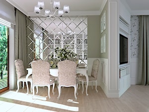 Klasyczna elegancja - Średnia szara jadalnia jako osobne pomieszczenie, styl tradycyjny - zdjęcie od Home Atelier Aneta Rosińska-Dadsi