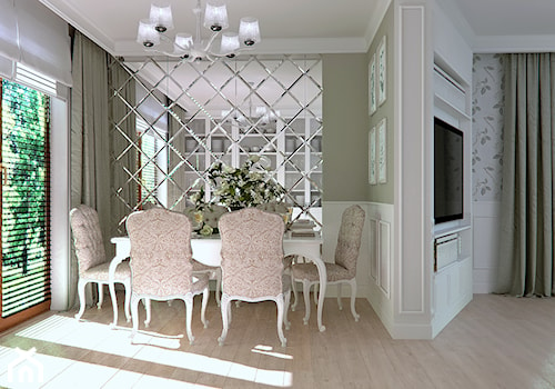 Klasyczna elegancja - Średnia szara jadalnia jako osobne pomieszczenie, styl tradycyjny - zdjęcie od Home Atelier Aneta Rosińska-Dadsi