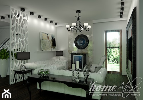 Black & White - Mały biały salon, styl glamour - zdjęcie od Home Atelier Aneta Rosińska-Dadsi